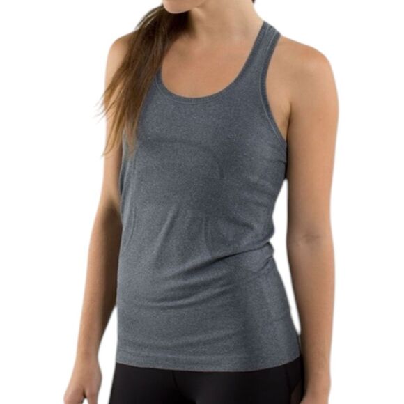Lululemon Women's Run Swiftly Tech Racerback Heathered Inkwell Gray Size 12-14 - Picture 3 of 14